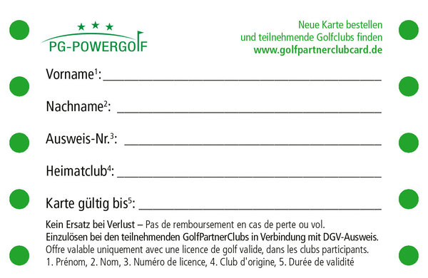 Golf PartnerClub CARD Baden-Württemberg & Elsass (F-GIA) /